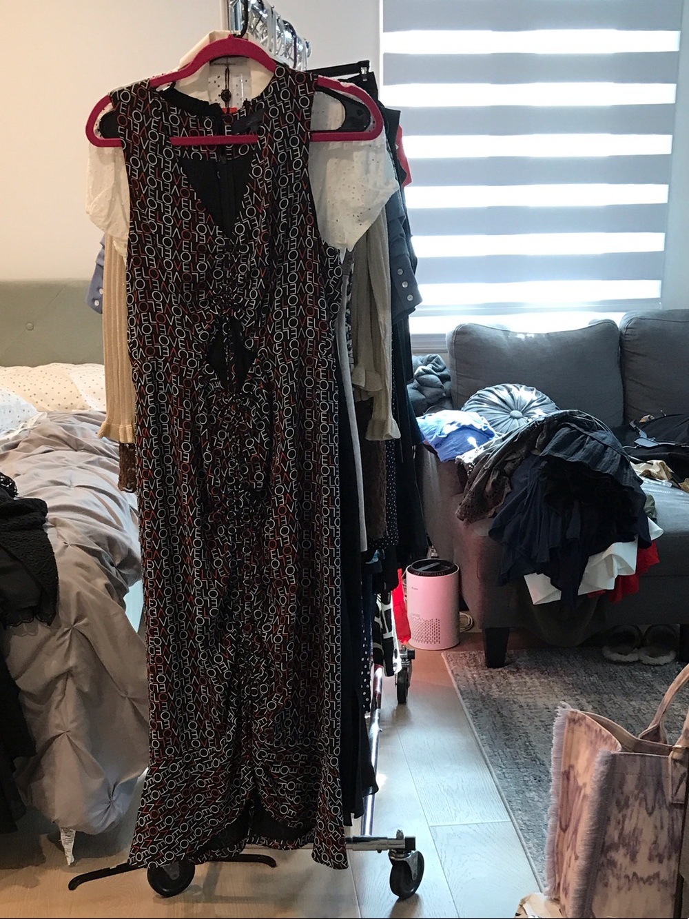 RACHEL Rachel Roy Black and White Printed Maxi Dress